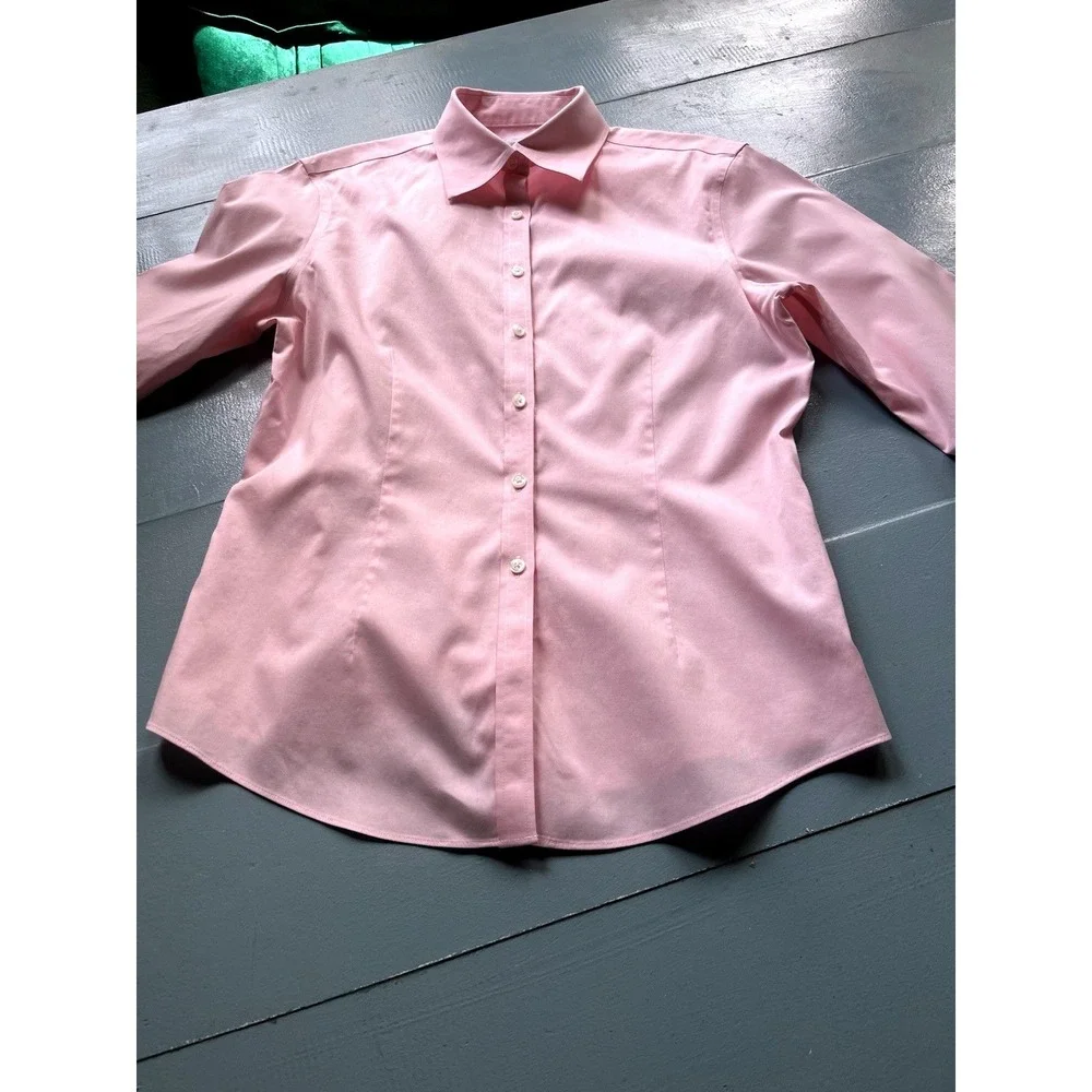 Brooks Brothers Pink 3/4 Sleeve‎ Button Down Shirt Women's 4 Preppy Classic